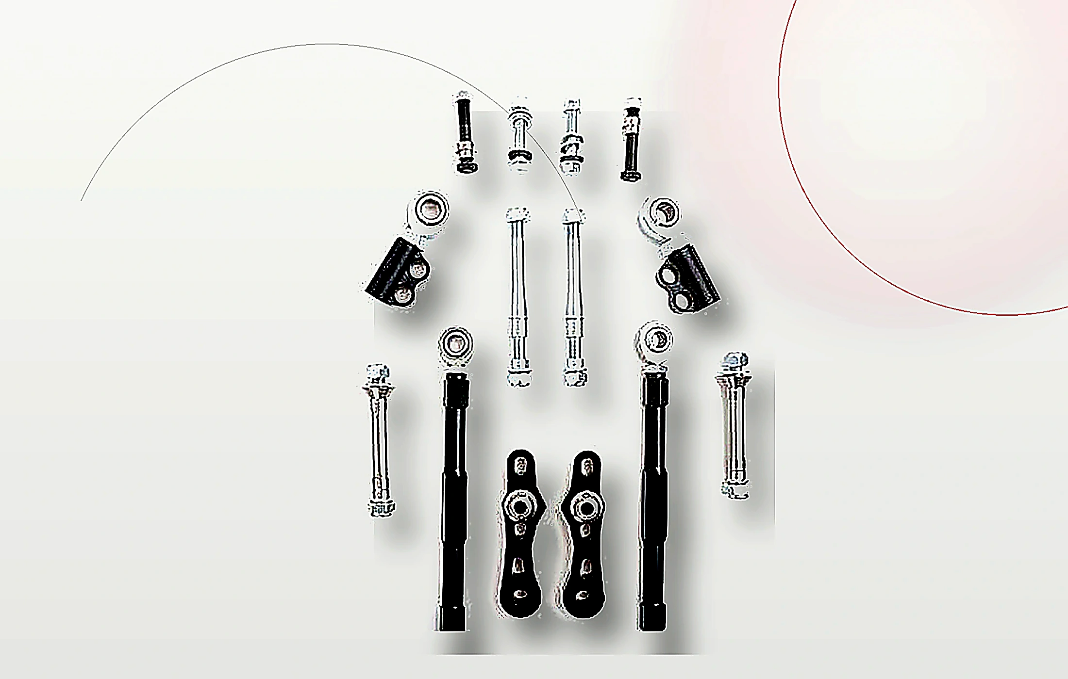 Replacement suspension and chassis hardware detail